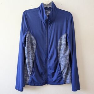 Danskin Now L Warm Up Track Jacket Zip Blue
